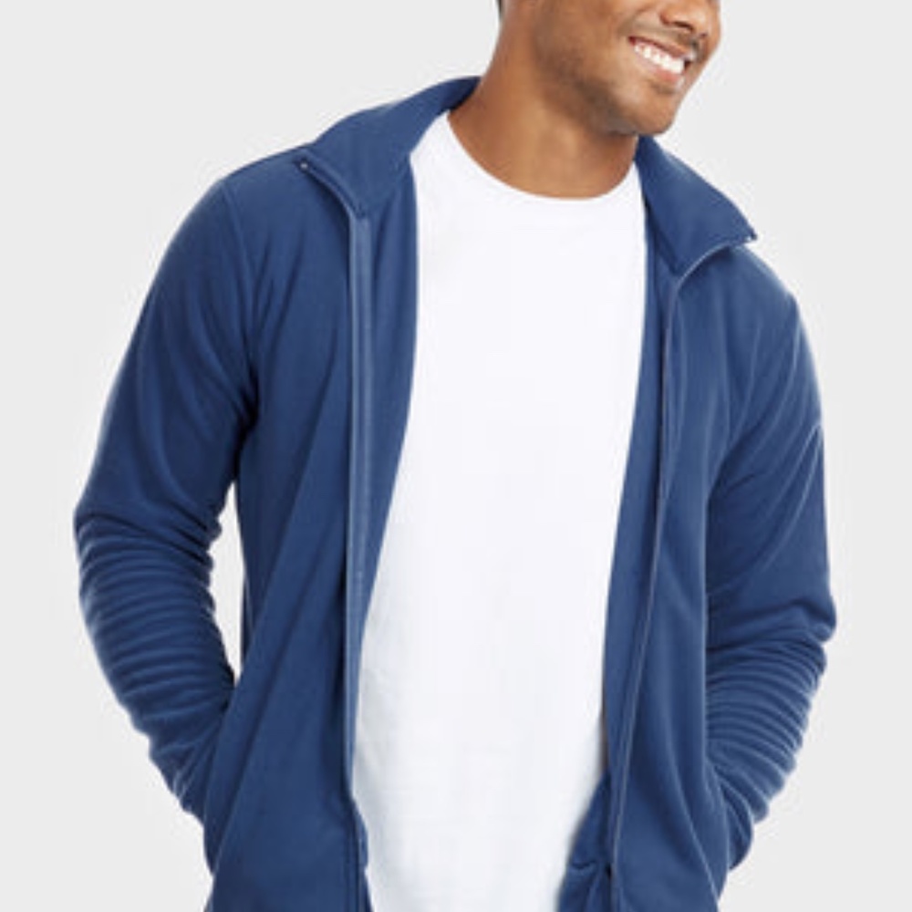 Knocker Men's Polar Fleece Full Zip Sweater PF2000 Denim - Picture 2 of 4